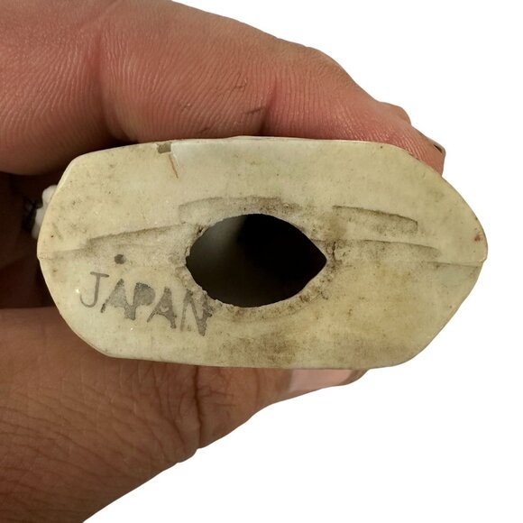 Vintage Japanese Ceramic Lovebird Figurine Red & White Hand-Painted Mid-Century - Picture 3 of 7